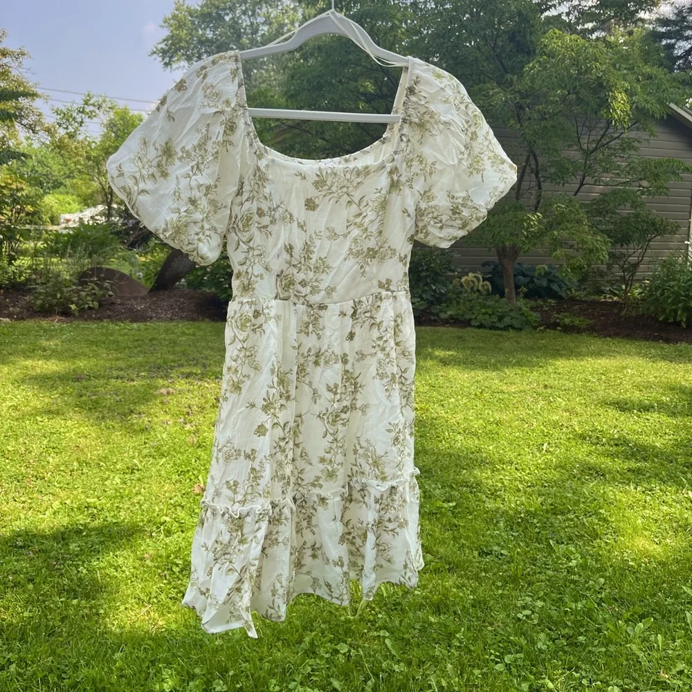 Blu Pepper | Dresses | Green Floral Dress | Poshmark